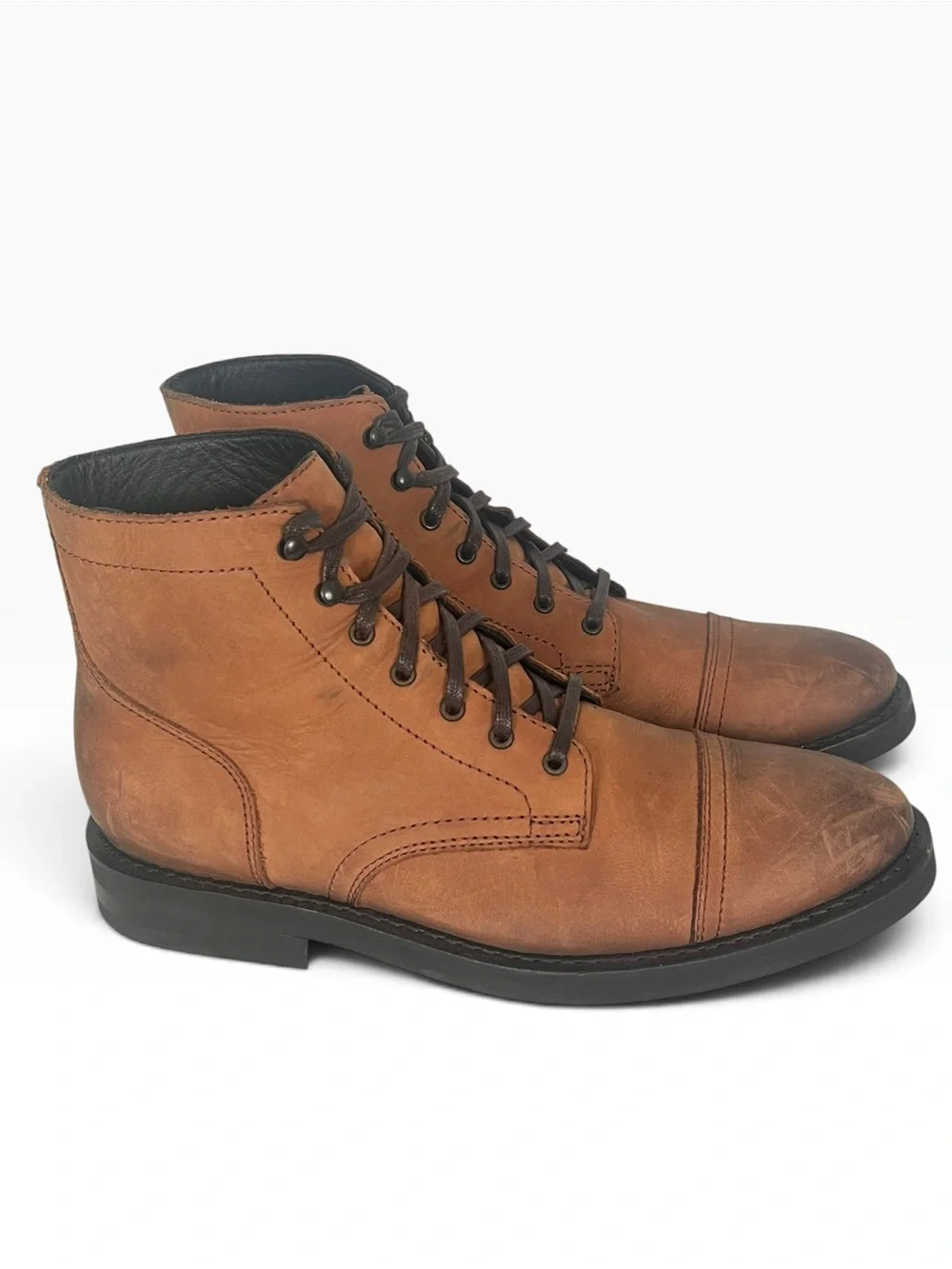 Thursday Boot Company Captain Leather Lace Up Boots Mens 10 Terracotta Brown